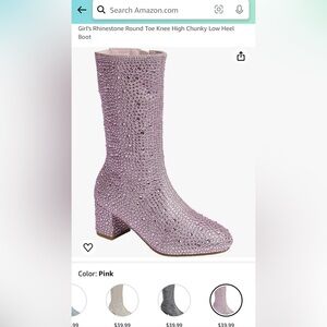 Toddler sparkly pink boots